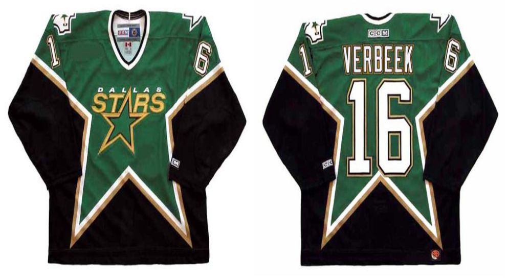 2019 Men Dallas Stars #16 Verbeek Black CCM NHL jerseys